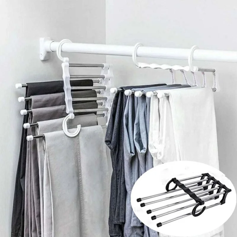 

New Multifunctional Closet Organizer Adjustable Trouser Pants Tie Shawl Rack Belt Scarf Neckties Hanger Holder