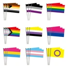 Xvggdg, 100 шт., 14*21 см, ручной флаг на заказ, чаша с драгоценными камнями, Радужный ручной флаг, ручной Флаг для геев, яркий флаг