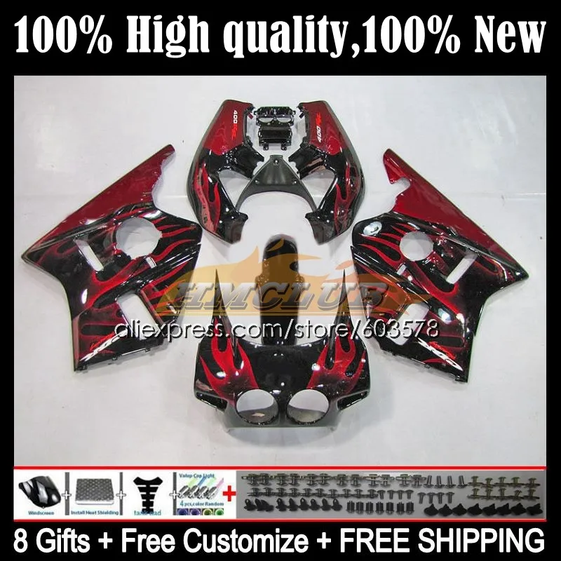 

CBR400RR NC29 For HONDA CBR400 RR 94 95 96 97 98 99 33CL.30 CBR 400 RR 400RR 1994 1995 1996 1997 1998 1999 Fairing Red flame