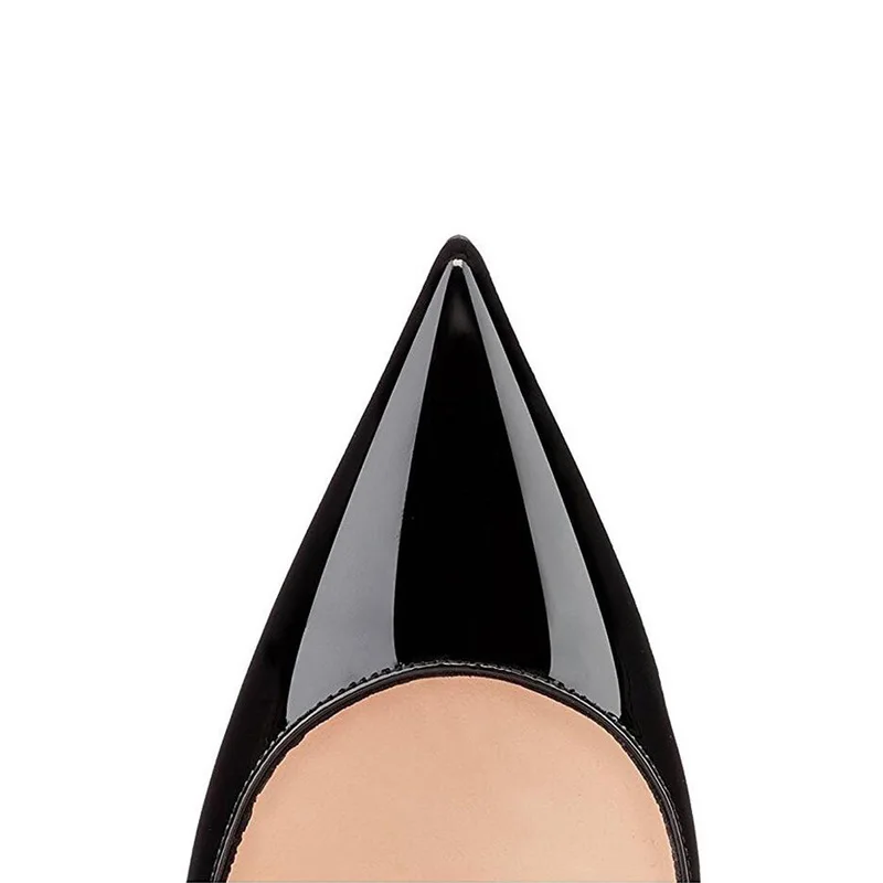 Women Pumps Brand Black Patent Leather Slip On 10CM Thin High Heels Pointed Toe Office & Career Party Shallow Women Shoes 2020