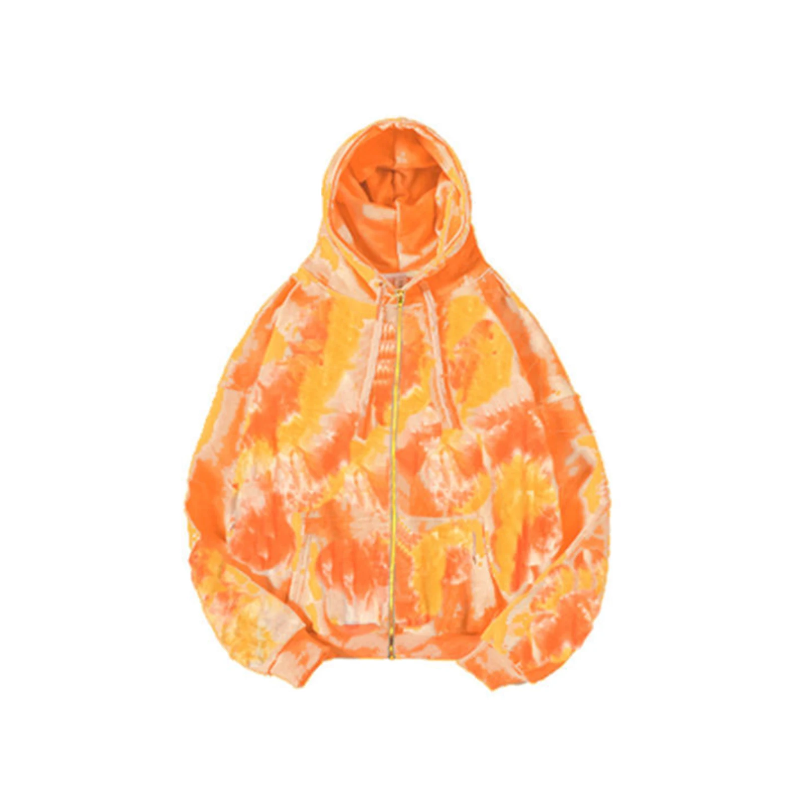 

Fashion Men Women Long Sleeve Tie Dye Zip Closure Sweatshirt Hoodie Hooded Coat