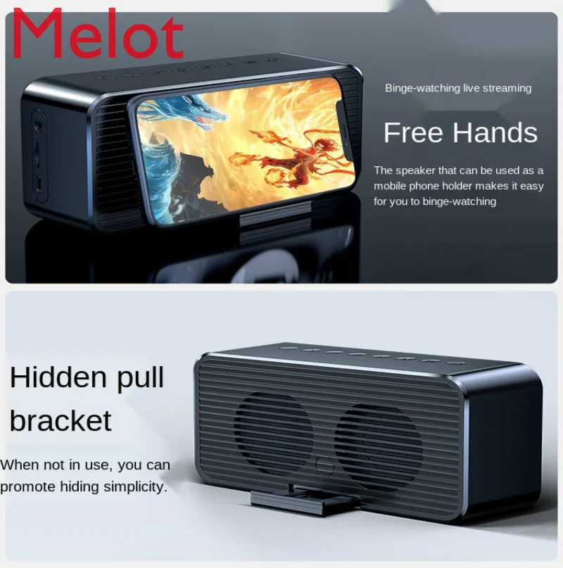 

Wireless Bluetooth Speaker Home Subwoofer Mobile Phone Mini Speaker Portable 3D Surround Multifunctional Bluetooth Alarm Clock