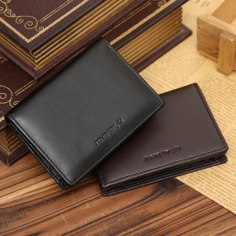 

Plain Leather Men's Card Case Gift Travel Wallet Passport Holder Document Organizer Blue Leather Bags