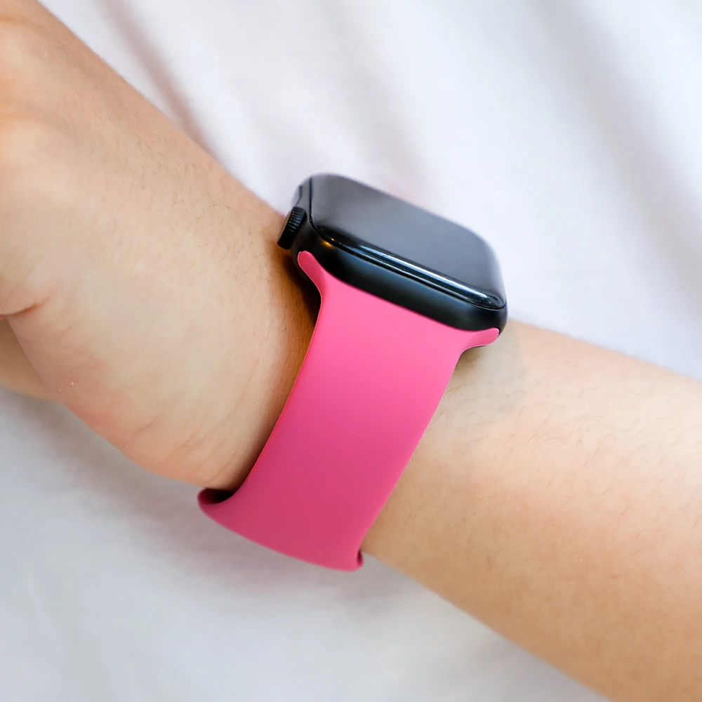 Ремешок силиконовый для часов резиновый браслет наручных 44 мм 40 6 se 5 4 3 2 iWatch 42 38