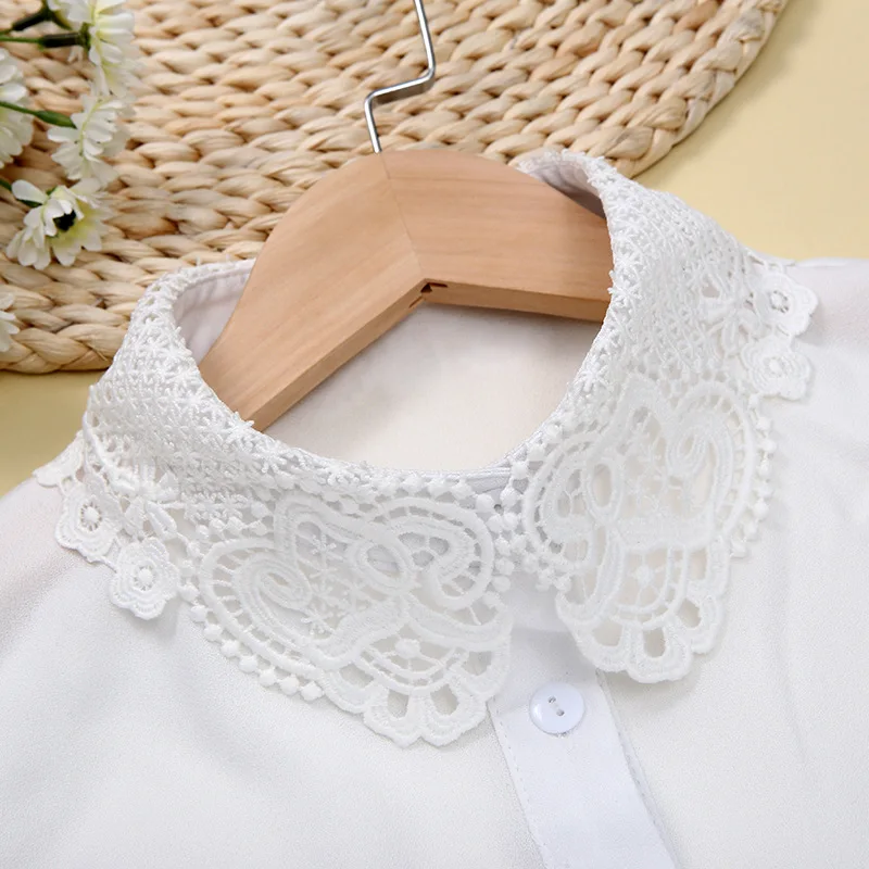 

Women Adult White Fake Collars Formal Detachable Collars Female Clothes Shirt False Collar Lapel Shirt Half Blouse Nep Kraagie