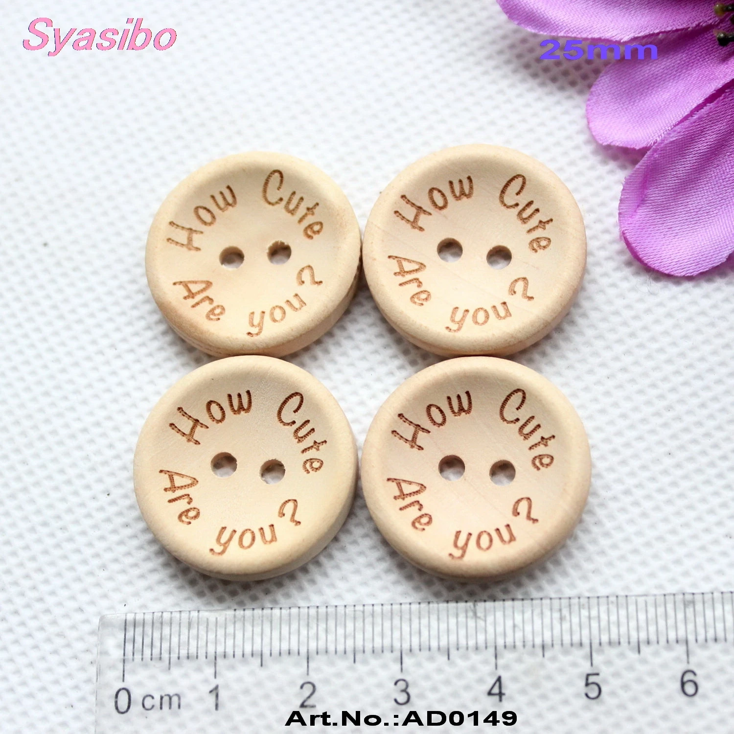 (30 шт.) 25 мм &quotКак мило вы?&quot деревянные пуговицы необработанное натуральное