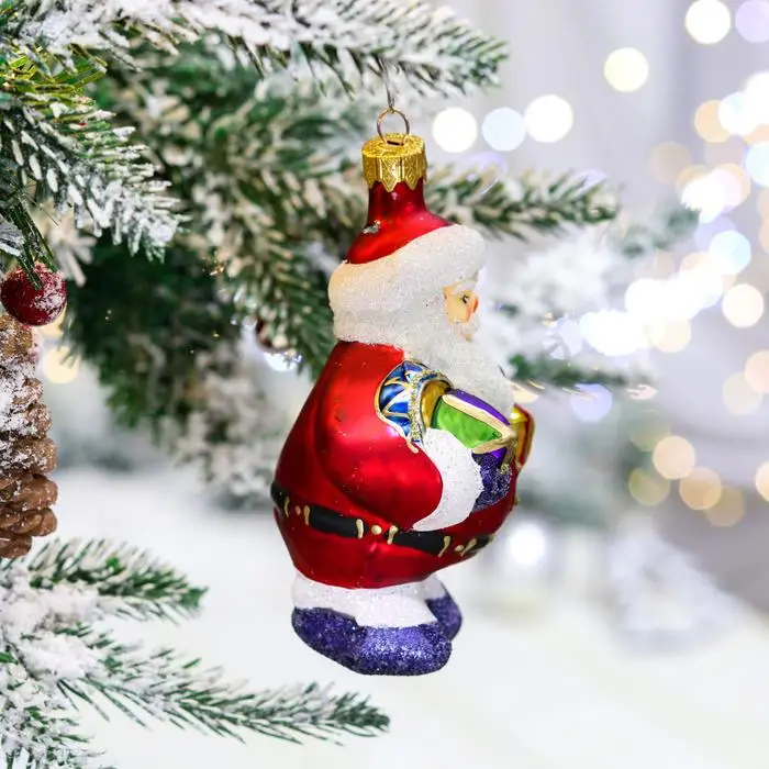 Ёлочная toy Santa Claus 12 cm glass balls for Christmas tree елочный ball decoration toys | Дом и сад