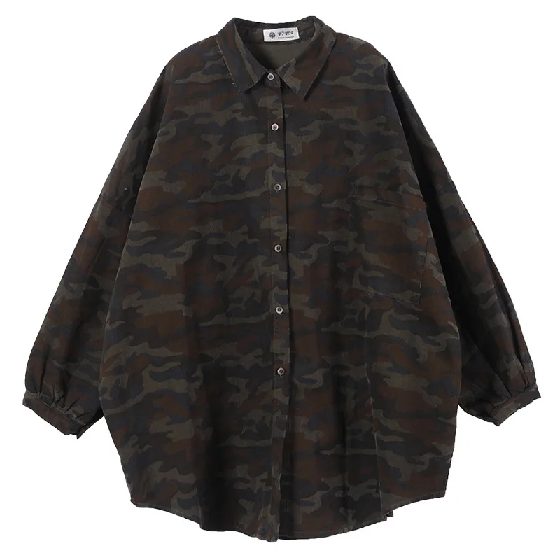 

Max LuLu Korean New Fashion Style Spring Clothing Ladies Vintage Camouflage Shirts Womens Printed Loose Blouses Female Punk Tops
