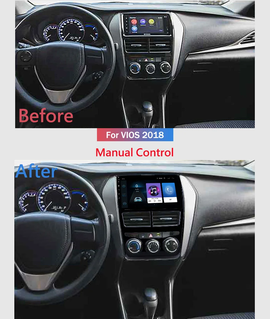 9 дюймов 2.5D IPS Закаленное HD Мульти-сенсорный экран Android 8 1 NAVI для Toyota Vios yaris 2018 с