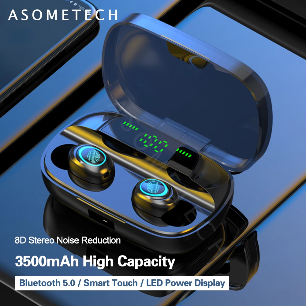 S11 Bluetooth наушники сенсорный отпечаток пальца TWS беспроводные 8D Стерео