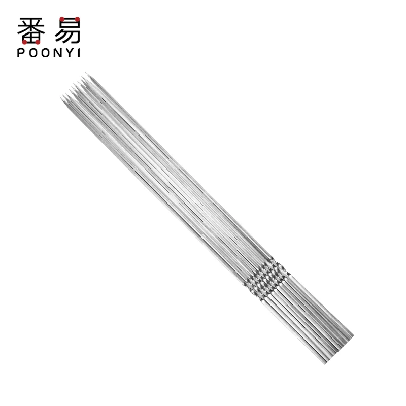 

Baking Stick Flat Stick Outdoor Mutton Skewers Barbecue Skewer Steel Stick Iron Stick Round Stick Tool Outfit BBQ Sticks