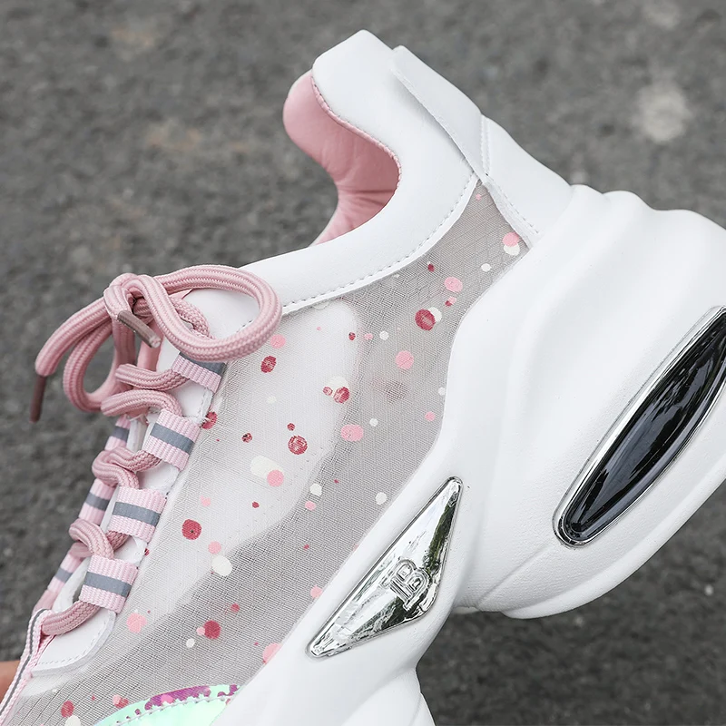 

2021 Mesh Sneakers Women Fashion Designer Sports Ladies Trainers Luxury Platform Chunky Vulcanized Shoes Woman Basket Femme