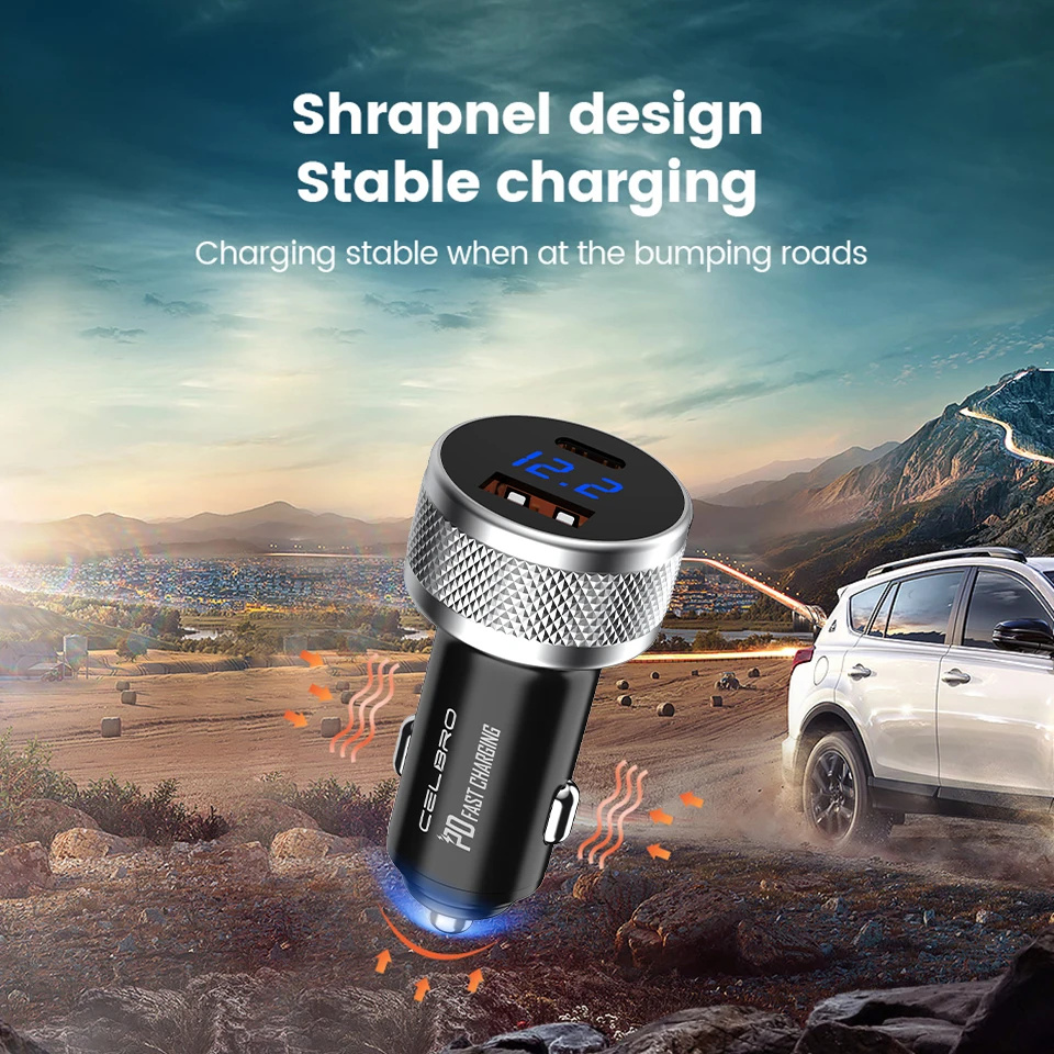 Обновленное автомобильное зарядное устройство USB с двумя Usb портами 30 Вт QC 3 0