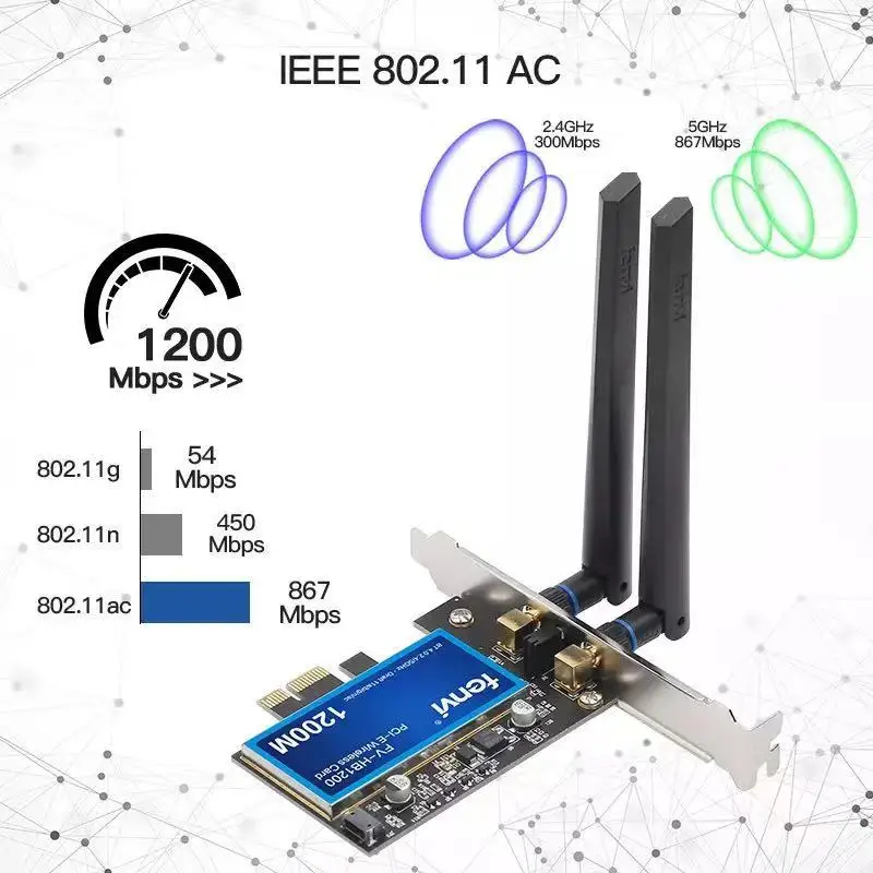 Настольный двухдиапазонный 802.11ac BCM94360CS2 беспроводной-AC WiFi Bluetooth 4 0 PCI-E адаптер для