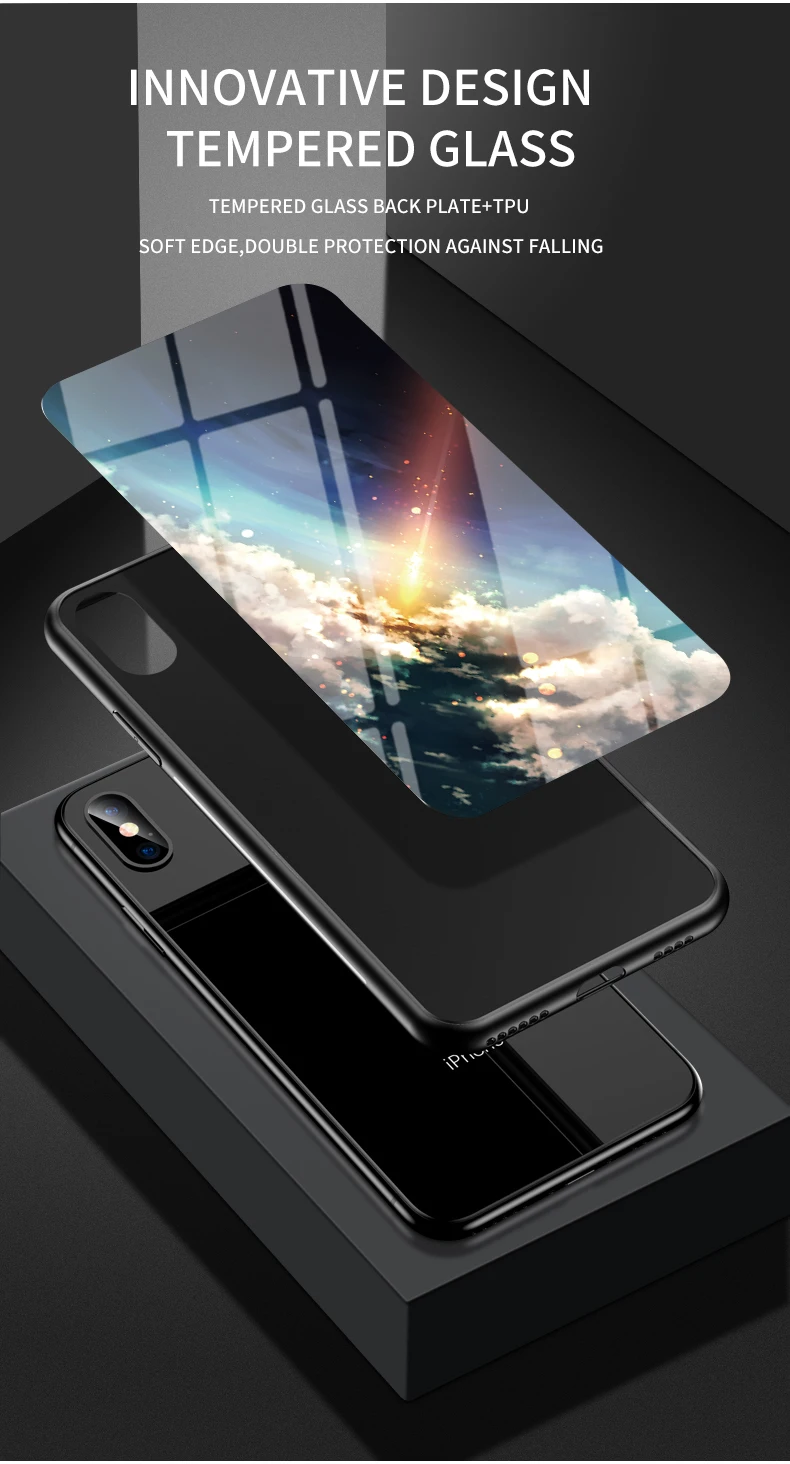 Чехол uyфрат тонкий из закаленного стекла со звездным небом для iPhone SE 2020 11 Pro Max XR XS X