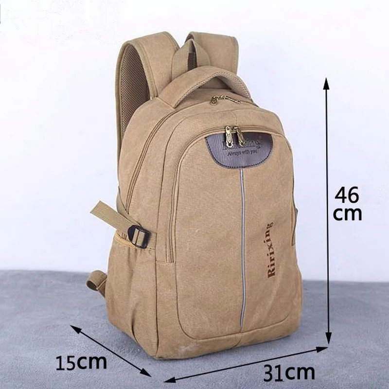

Men Backpacks Canvas Large Capacity High School Bags for Teenage College Style