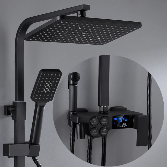 

Digital Display Shower Faucet Bathroom LED Digital Shower Set Rain Shower Bath Faucet Bathtub Shower Mixer Taps Bidet Faucet