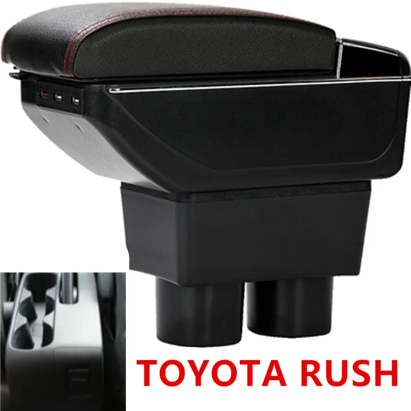 Для TOYOTA RUSH подлокотник Подлокотник коробка зарядка через usb повысить двухслойный центральный магазин содержание Подстаканник Пепельница аксессуары