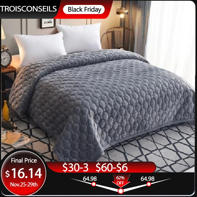 Зимнее Флисовое одеяло с кристаллами версия Ab, чехол для кровати, толстые пледы, фланелевые покрывала, мягкие теплые одеяла, одеяло для кровати