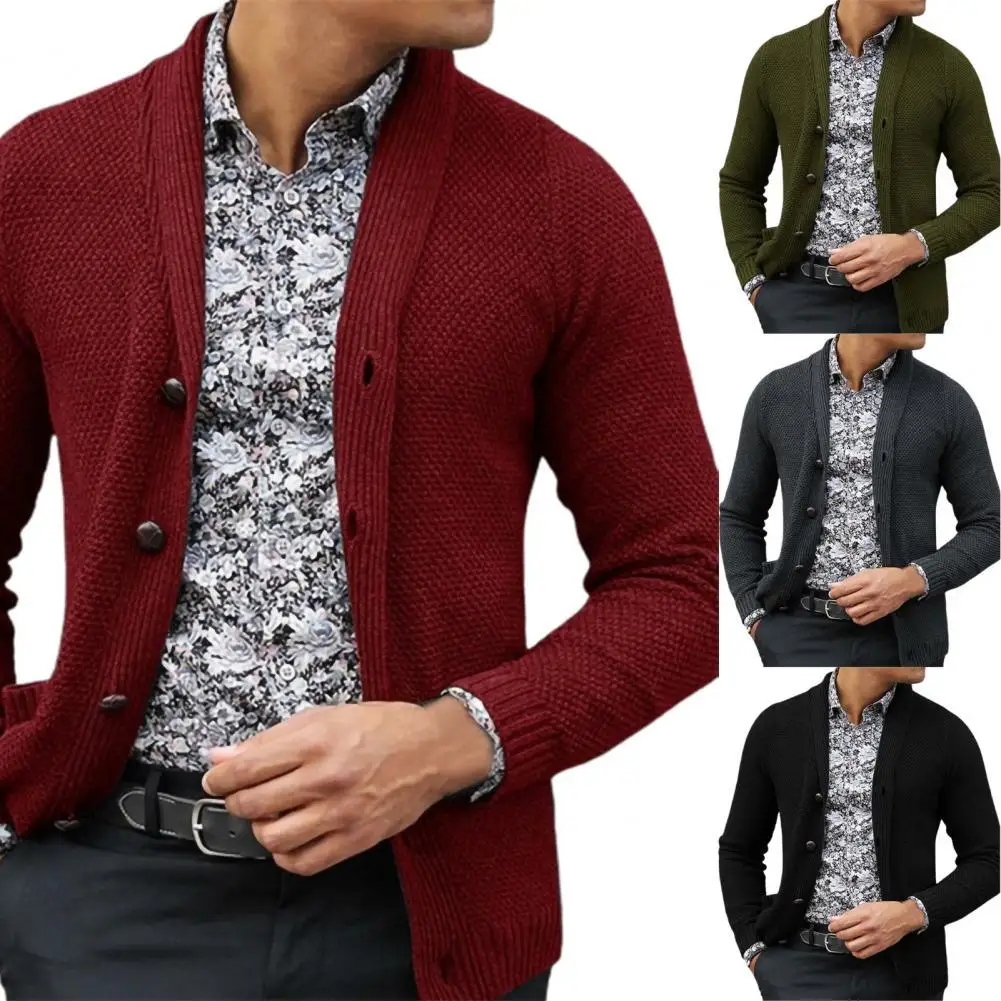 

Casual Autumn Winter All Match Knitted Buttons Cardigan Sweater for Daily Wear Men Cardigan Coat Men Sweater Coat