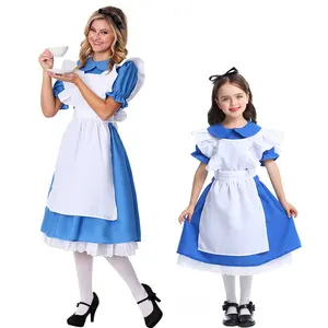 Umorden Alice in Wonderland Cosplay Alice Costume for Teen Girl Women Princess Maid Dress Halloween Purim Mardi Gras Party Dress