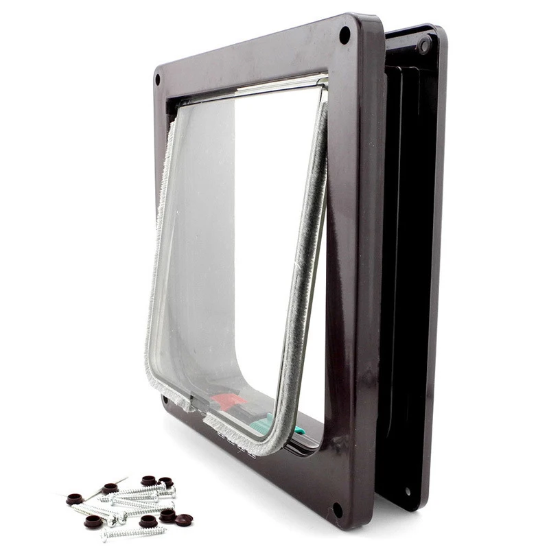 Откидная дверь для кошек с 4 сторонним замком безопасная откидная собак котят из