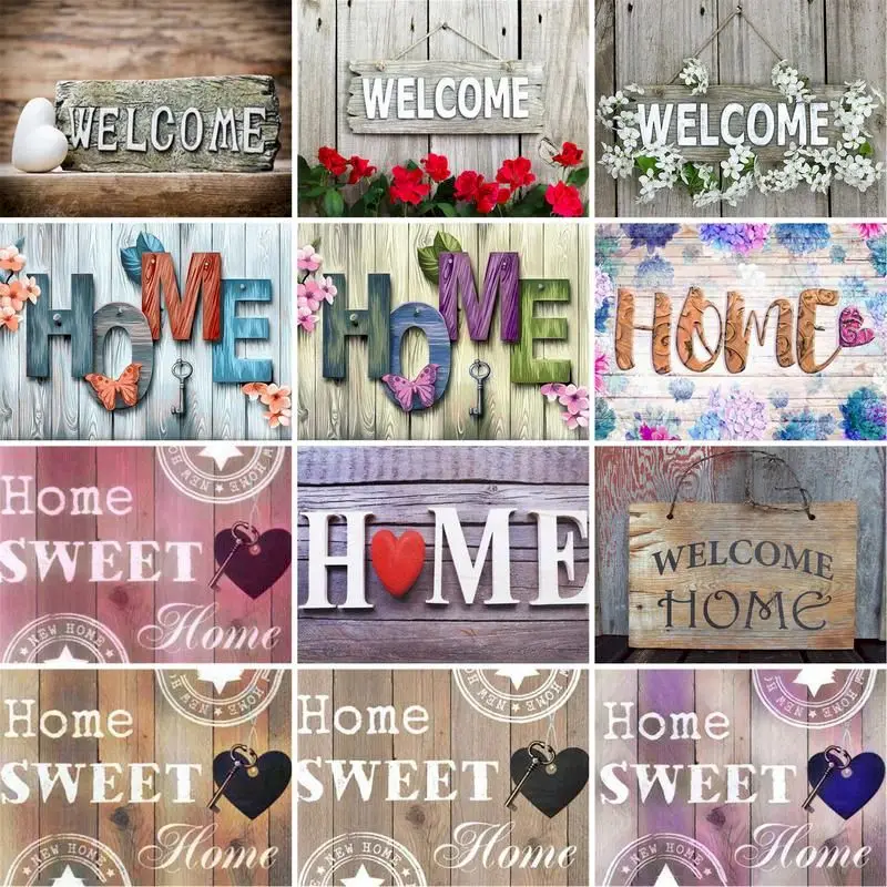 

GATYZTORY 60x75cm Frame Diy Painting By Numbers Kit English words Wall Art Picture By Numbers Coloring By Numbers For Home Decor