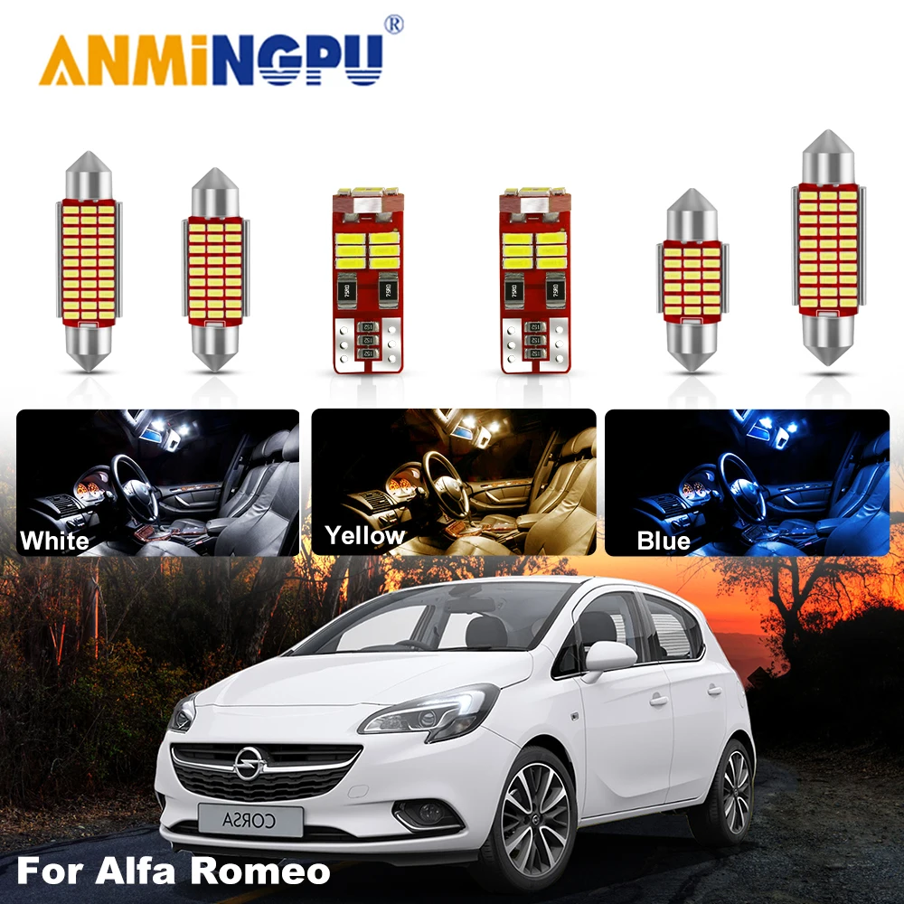 

Для Alfa Romeo Giulietta Mito автомобиль Brera GT Spider Giulia 4C Stelvio 147 156 159 166 комплект светодиодного освещения для салона автомобиля Canbus
