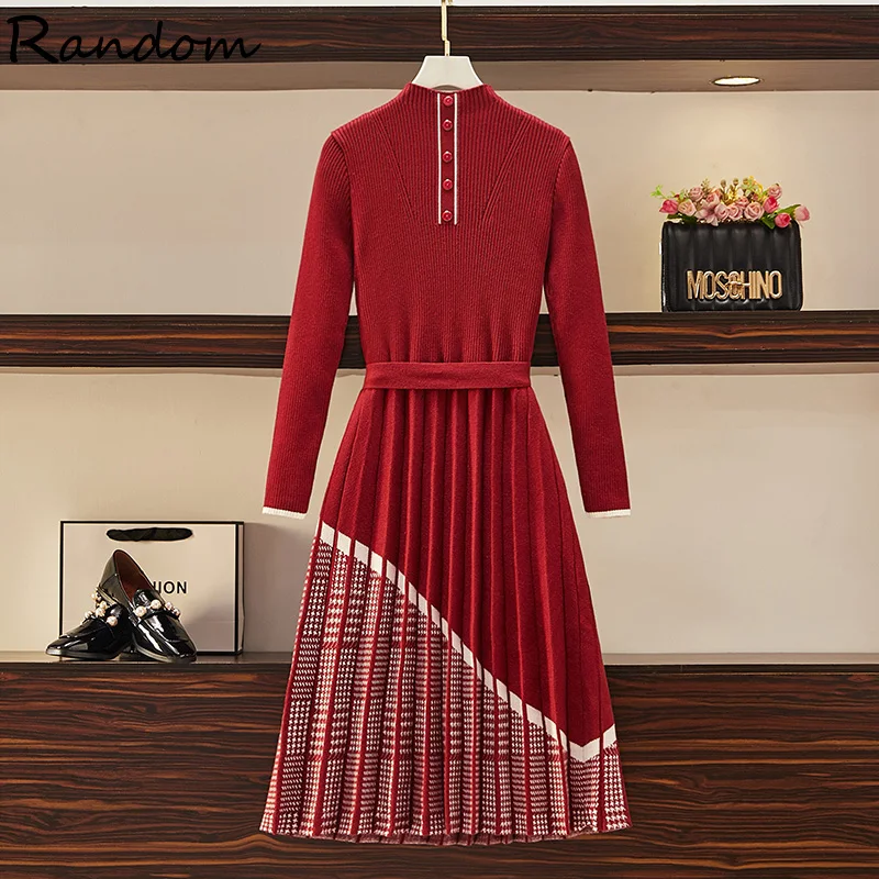 Элегантное женское вязаное зимнее теплое платье в полоску шикарная уличная