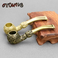 classic pure copper fish flowers pipe chimney long smoking pipes tobacco pipe cigar gifts narguile gift grinder smoke mouthpiece