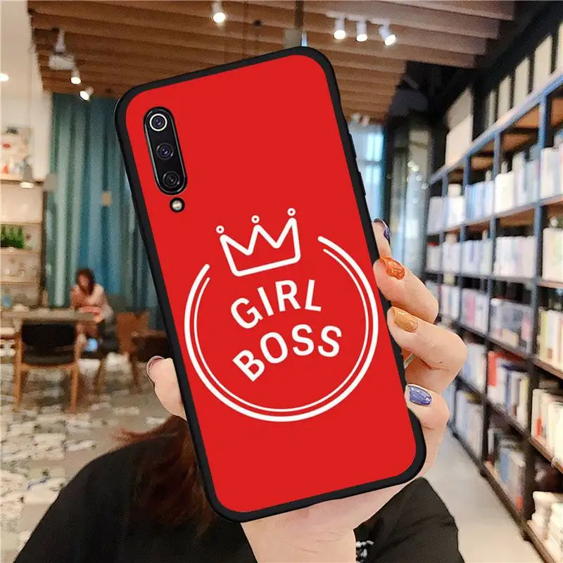 

Girl Boss Pink Women power Cartoon Novelty Phone Cases For Xiaomi Redmi mi note 7 8t 9 9t 9s 8 10 10t 11 pro lite K20 max 3