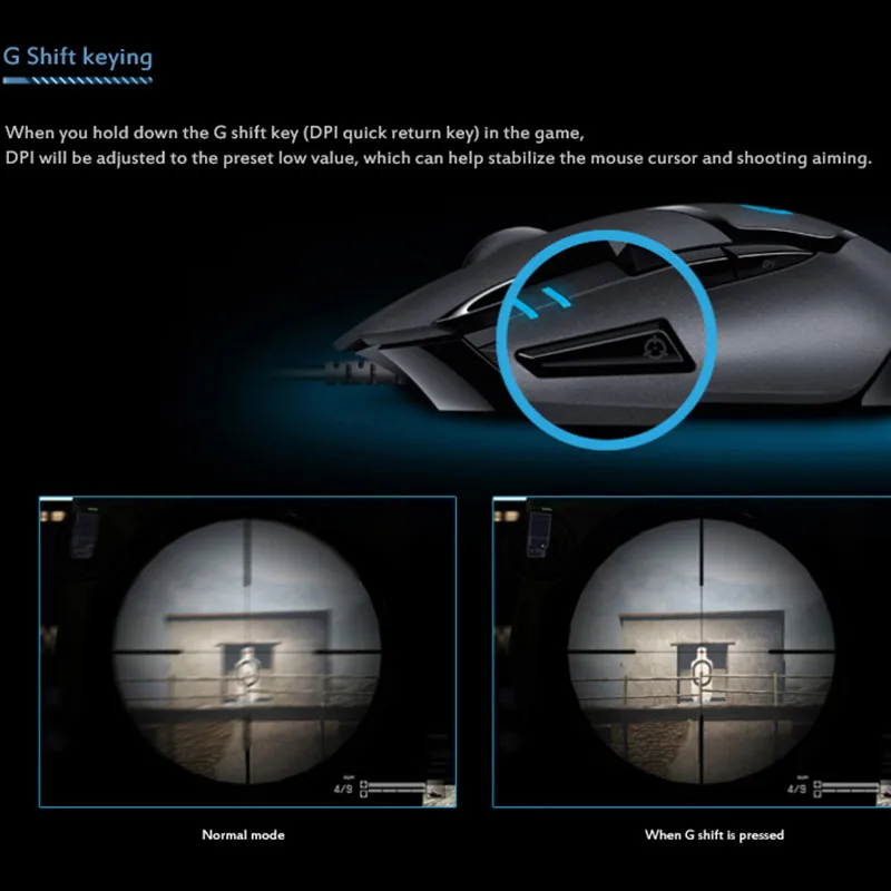 Оригинальная игровая мышь G402 Hyperion Fury оптическая 4000DPI высокая скорость для ПК