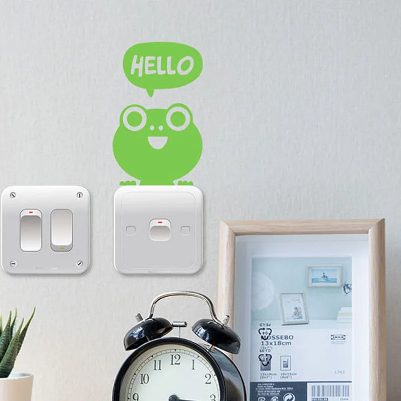 

Cat Switch Stickers For Kids Room Funny Animals Patterns Home Decoration 3d Vinyl Wall Decals Diy Cartoon Frog Mural Art