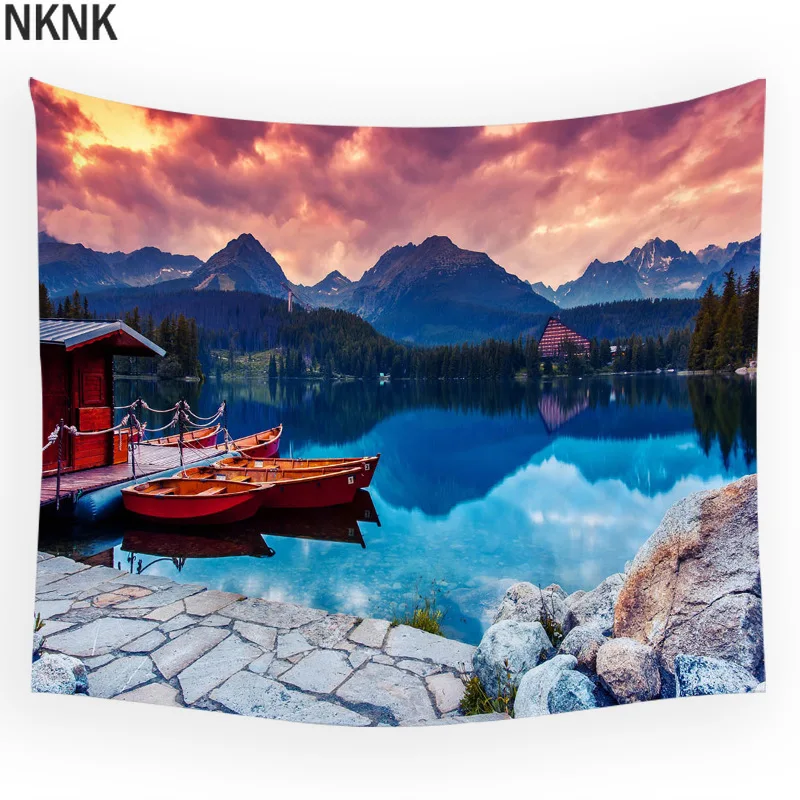 Морской Пляжный Пейзаж океан волна восход солнца лодка морская звезда ракушка