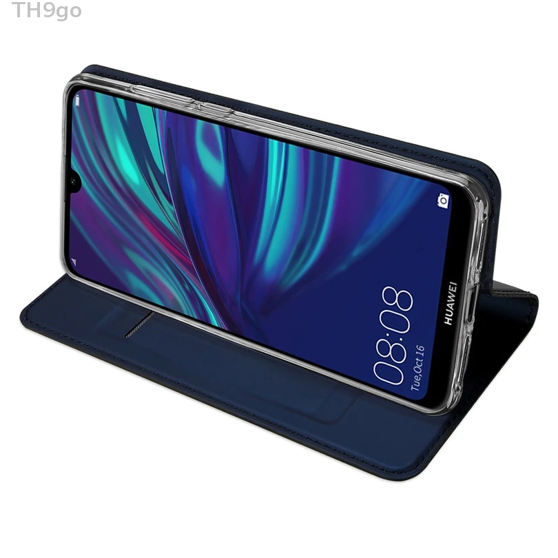 Кожаный флип-кошелек Магнитный чехол для Huawei Y9 Y7 Y6 2019 водонепроницаемые чехлы