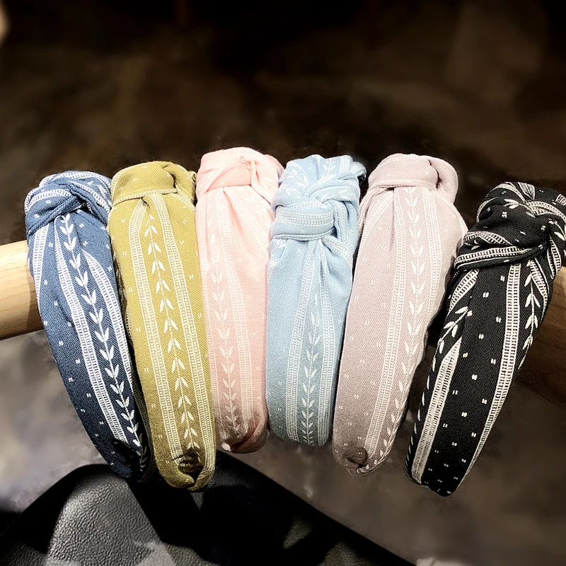 Новинка модная женская элегантная вязаная широкая повязка для волос Pj с принтом