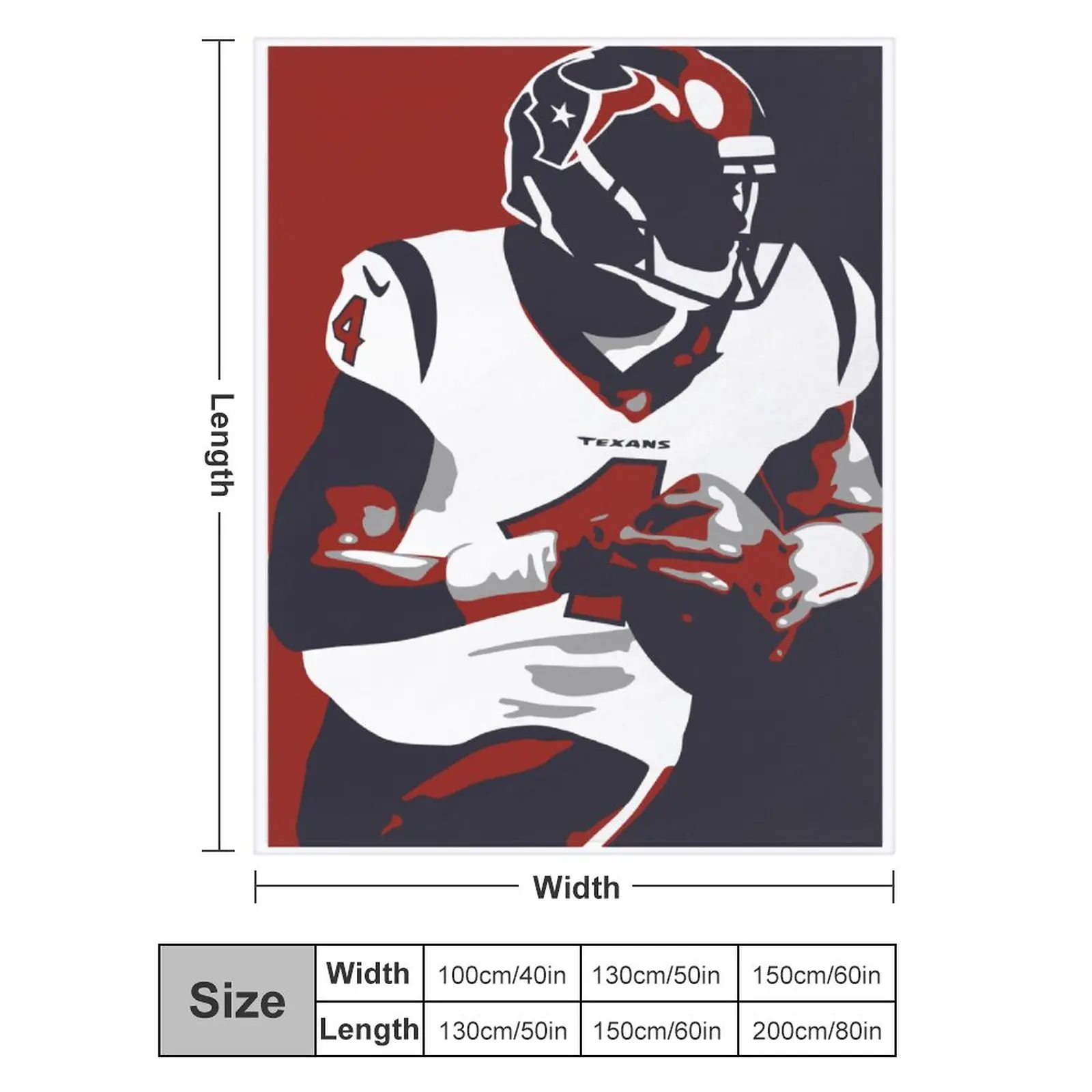 

Blanket 4 Deshaun Watson Ultra Soft Micro Fleece Cozy Lightweight Microfiber Flannel All Season Living Room Bedroom Vertical