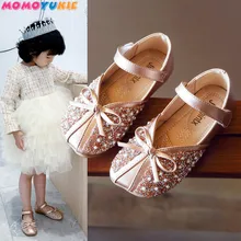New Children Princess Shoes Baby Girls Flat Bling Leather Sandals Fashion Sequin Soft Kids Dance Par