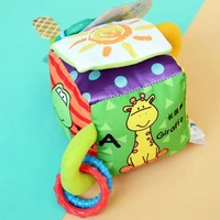baby cube rattles toy soft cloth doll plush rattle cartoon animal strollers for dolls mobile toys for baby gift