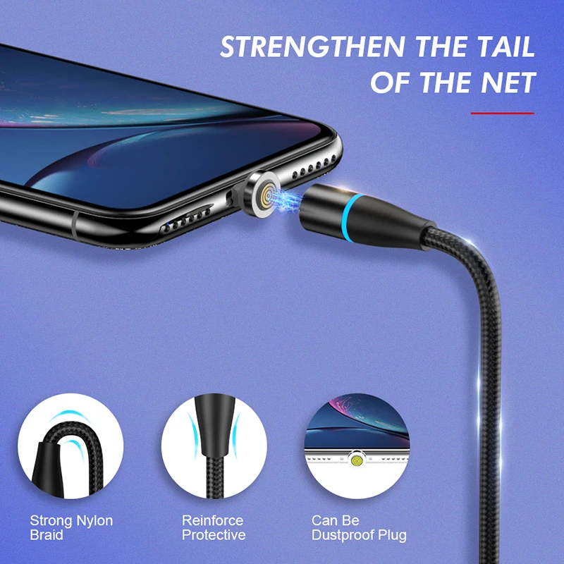 Jellico светодиодный кабель для быстрой зарядки Магнитный кабель usb type C Магнитный кабель USB кабель микро-зарядного устройства для iPhone samsung huawei