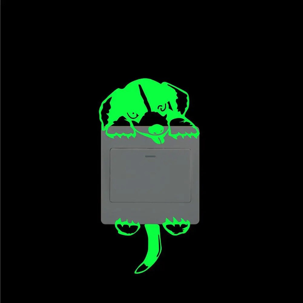 Новинка зеленая светящаяся наклейка с переключателем домашний декор Мультяшные