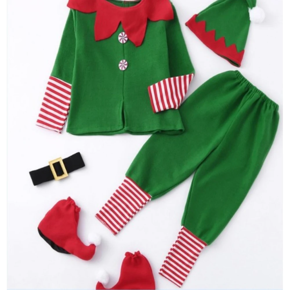 Женские и мужские для мальчиков девочек Рождественский костюм Санта Клауса