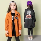 Демисезонный тренчкот для девочек 8 9 10 12 13 14 лет, школьные куртки для студентов