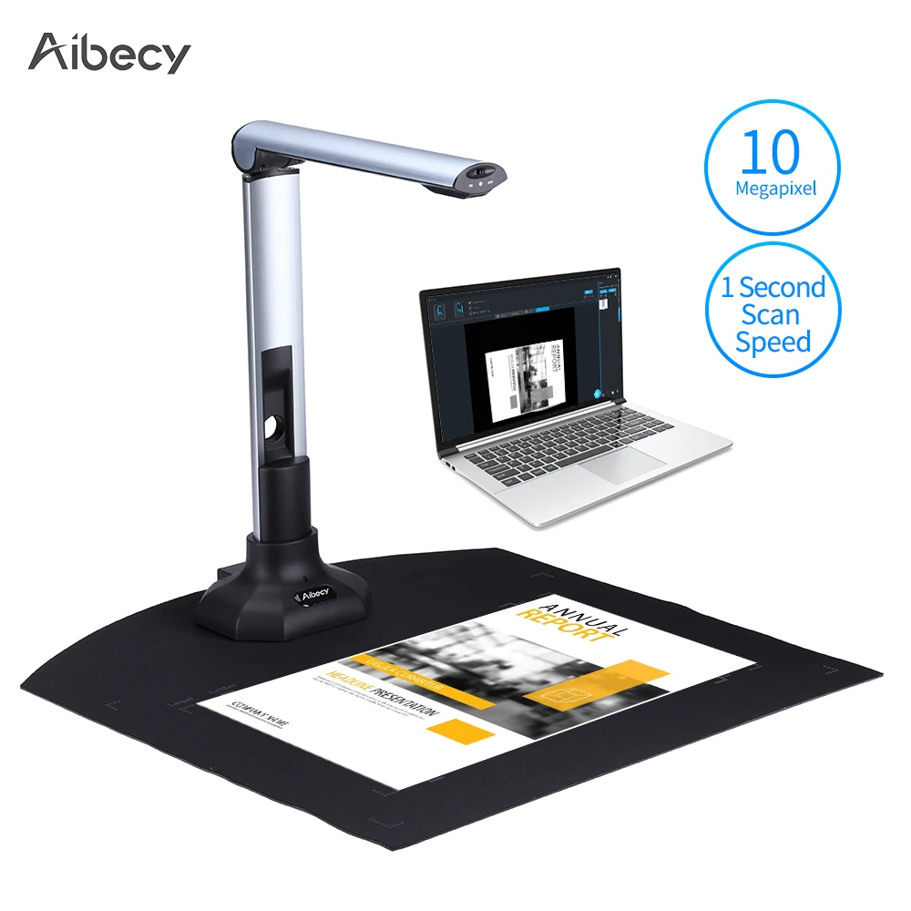 

Портативный сканер Aibecy BK52 для чтения и документов с камерой, размер захвата A3, HD, 10 мегапикселей, USB 2,0, высокоскоростной сканер со светодиодо...