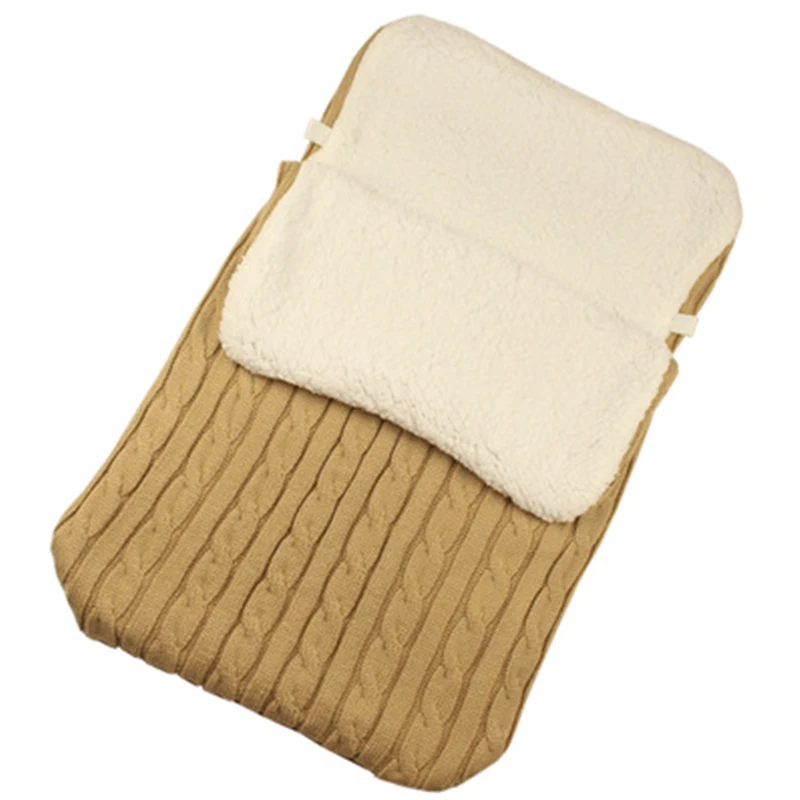 Вязаная фланелевая осенне-зимняя детская коляска утолщенная спальная сумка