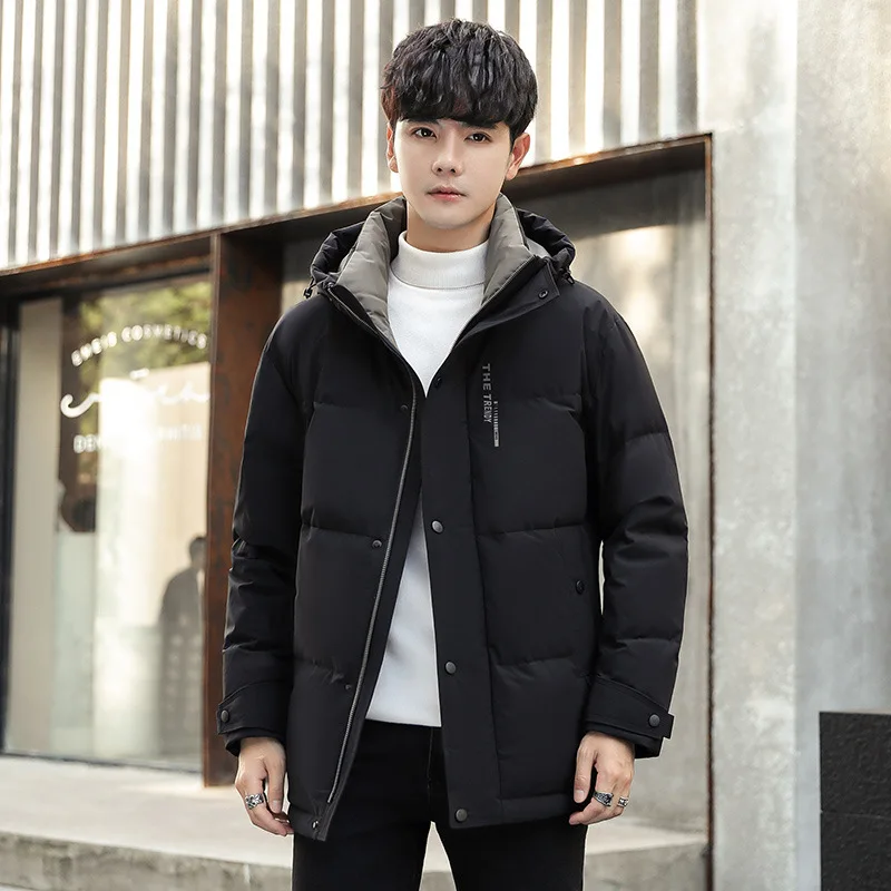 2021 winter down jacket men's trend warm and windproof men's jacket tooling jacket windproof outerwear men's down jacket