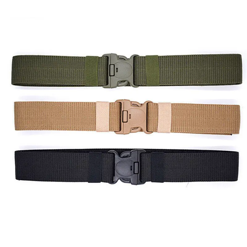 140cm Outdoor Tactical Belt Men's Military Army Thicken Canvas Adjustable Waistband Men Women Sport Military Plastic Buckle Belt