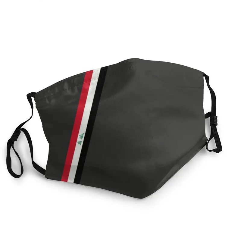 

Reusable Iraq Stripe Flag Mask Adult Unisex Mask Men Women Anti Haze Dustproof Protection Respirator Muffle