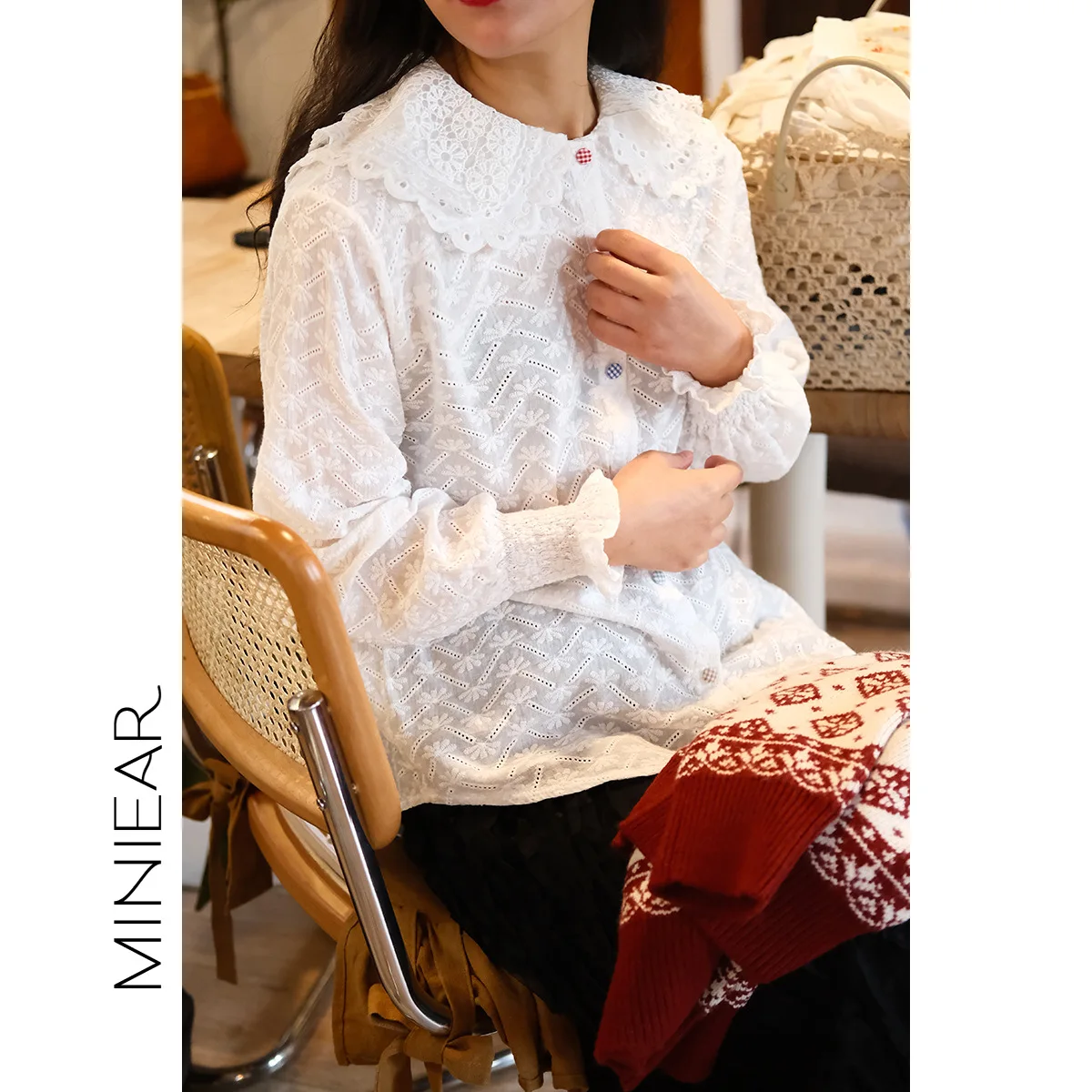 Женская рубашка в стиле мори Повседневный Кардиган на пуговицах универсальная