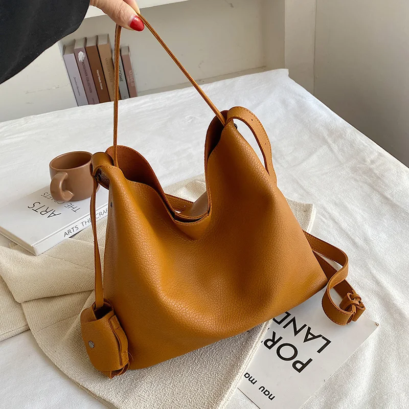 

Винтажная большая композитная сумка, сумки на плечо, женская сумка через плечо, новинка 2021, вместительные сумки-мессенджеры, тоут высокого к...